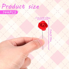 Exircy 144 Pcs Mini Red Rose Artificial Paper Flower Head Paper Flowers Bulk Red Roses Buds for DIY Crafts Projects Home Wedding Bouquet Garden Flower Wall Party Birthday Decor (0.6 inch)