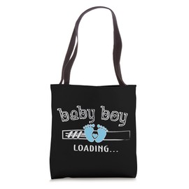 Womens Pregnant Mom Baby Boy Loading Tote Bag