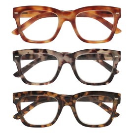 LookLux Oversized Reading Glasses for Women, Square Chunky Thick Reading Glasses Women Large Womens Readers 1.5