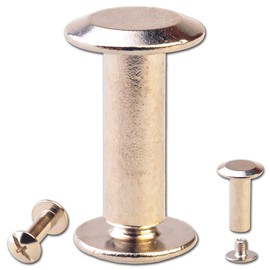 15 Schraubnieten Gürtelschrauben Buchschrauben Chicagoschrauben Nieten zum Schrauben 12MM nickel-glänzend