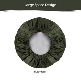 Shower Cap for Women, Resuable Waterproof Bath Caps Large Shower Bonnet with Elastic Band for Long Hair and Braids, Green