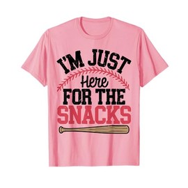 Im Just Here For The Snacks Baseball Toddler Sister Girl Kid T-Shirt