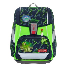 Step by Step LED Neon Pull-Over for 2-in-1 Plus School Bag, Reflector Cover with LED Light Effect for More Visibility, 2-in-1 Plus - Green, Pull Over