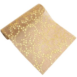 MorLuks Jute Table Runner Stars Gold Christmas Tablecloth Table Runner Christmas Winter Kitchen Dining Table Decoration Elegant Table Decoration for Christmas and Advent Season Packaging for Gifts 28