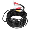 Portable CCTV Cable 3-In 1 Video Audio Power Cord BNC+RCA+DC