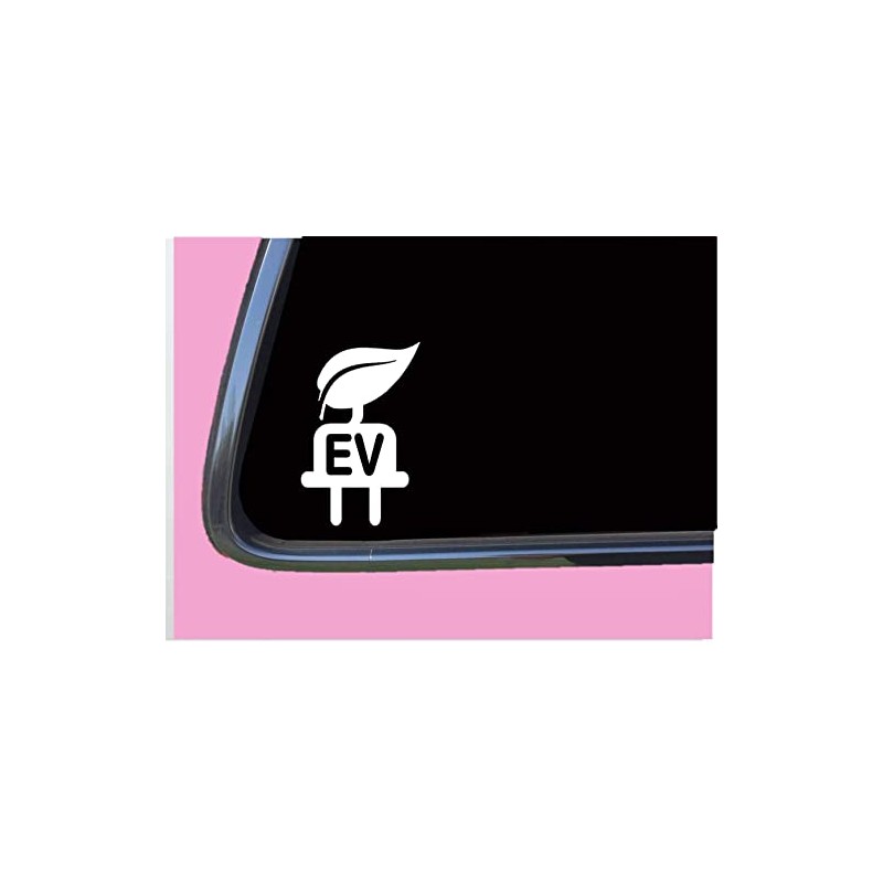 Ev Leaf Plug sticker Decal TP 944 6" electric vehicle