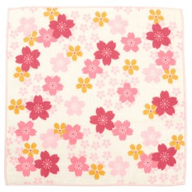 Hamamonyo Washed Washed Towel Handkerchief, Cherry Blossom Fluttering
