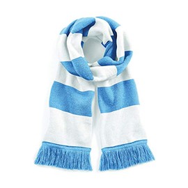 Beechfield Stadium Scarf - Stylish Accessory for Keeping Warm - Sky Blue/White