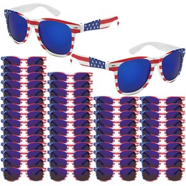 SIEYEWER American Flag Sunglasses – Patriotic Shades for July 4th, Memorial Day, Parades, Parties – USA Flag Glasses (BKLP-50 pack)