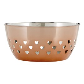 Premier Housewares Bowl with Hearts Design, Rose Gold