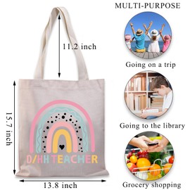BDPWSS Deaf Education Teacher Gift D/HH Teacher Deaf Hard Of Hearing Gift ASL Teacher Gift SPED School Tote Bag for Teacher (DHH teacher TGCA)