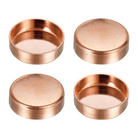 sourcing map Copper End Cap Pipe Fitting Sweat Plug Connection 35mm ID for HVAC, Air Conditioning Refrigeration System, Pack of 4