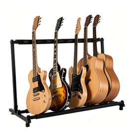 5 Multi Guitar Stand Rack with Folding Design,Black Guitar Holder