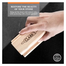 CLARK’S Natural Stone Wax - Seal and Protect Soapstone, Slate, and Concrete with Carnauba and Beeswax, Use on Kitchen and Bath Countertops, Enriched with Lemon and Orange Extract, 6oz