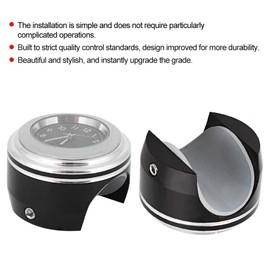 EVGATSAUTO Motorcycle Handlebar Watch, Motorcycle Modification Handlebar Mount Waterproof Quartz Watch Accessories (White Surface Black Dial)