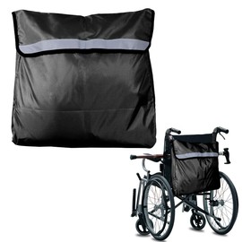 UPIQNG Wheelchair Backpack Bag Wheelchair Accessories Large Capacity Wheelchair Pouch Waterproof Power Wheelchair Storage Bag for Adults, Black