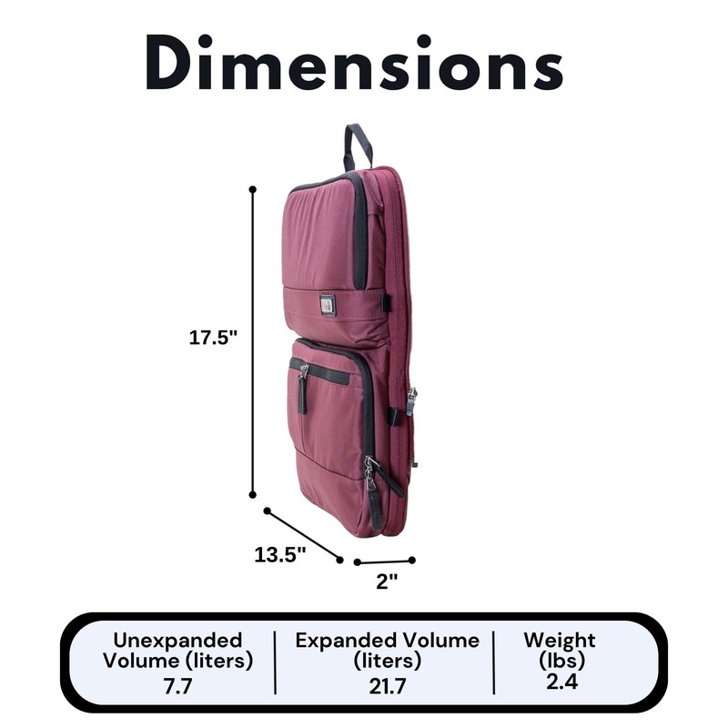 ONLI TRAVEL Trilogy Expandable Tote Pack (Zinfandel)