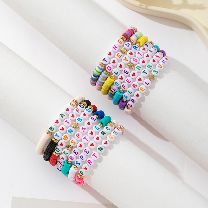 yongder Clay Bead Friendship Bracelets for Women (Polyester)