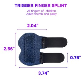 Bozenu 2 PCS Small Finger Splint, Adjustable Trigger Finger Splint, Straightener for Broken Strained Arthritis for Pinky, Index Splints for Teenagers and Women (Blue) | Bozenu