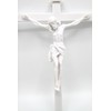 Vittoria Collection 13" Wall Crucifix Cross Jesus White Stone Corpus