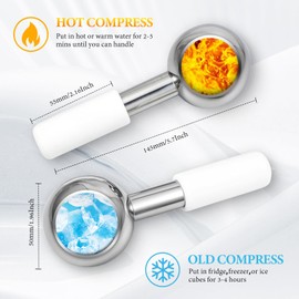 CUTELIILI Ice Globes for Face, Unbreakable Stainless Steel Ice Globes for Facials for Puffiness, Wrinkles,Ice Balls for Face Neck & Eyes Skin Care