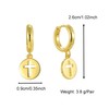 Charm-In I 14K Gold Plated Cross Earrings-Drop Huggie Charm Earrings