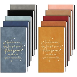 Fuutreo 10 Pcs Appreciation Gifts Notebooks for Employees Team Christmas Inspirational Gift A6 Leather Notebook May You Proud of The Work You Do Journal for Staff Coworker Volunteer(Forget)