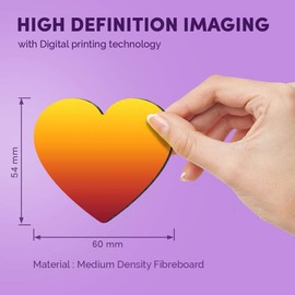 1 x Heart MDF Magnets - Sunset Red Orange bre Warm 2677