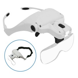 Stanz (TM) Upgraded Headband Headset Head LED Lamp Light Jeweler Magnifier Magnifying 1X to 3.5X Zoom with 5 Detachable Lenses