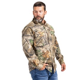 Realtree Men's Long Sleeve Button-Down Edge Camo Shirts for Hunting, Hiking and Fishing, Size 2X-Large