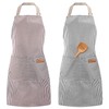 Tczecoo Pack of 2 Kitchen Apron, Baking Apron with 2