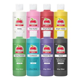 Apple Barrel Juego de pintura acrílica para manualidades, acabado mate, juego de 8, 8 onzas líquidas (paquete de 8), surtido