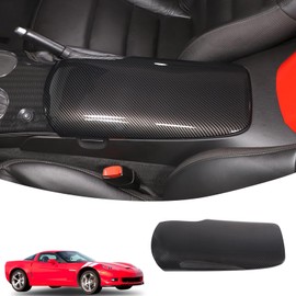 Lcojicep Central Control Armrest Box Protective Cover Compatible with Corvette C6 Z06 ZR1 2005-2013 ABS Center Console Armrest Box Waterproof Cover Protector Accessories (Carbon Fiber Grain)