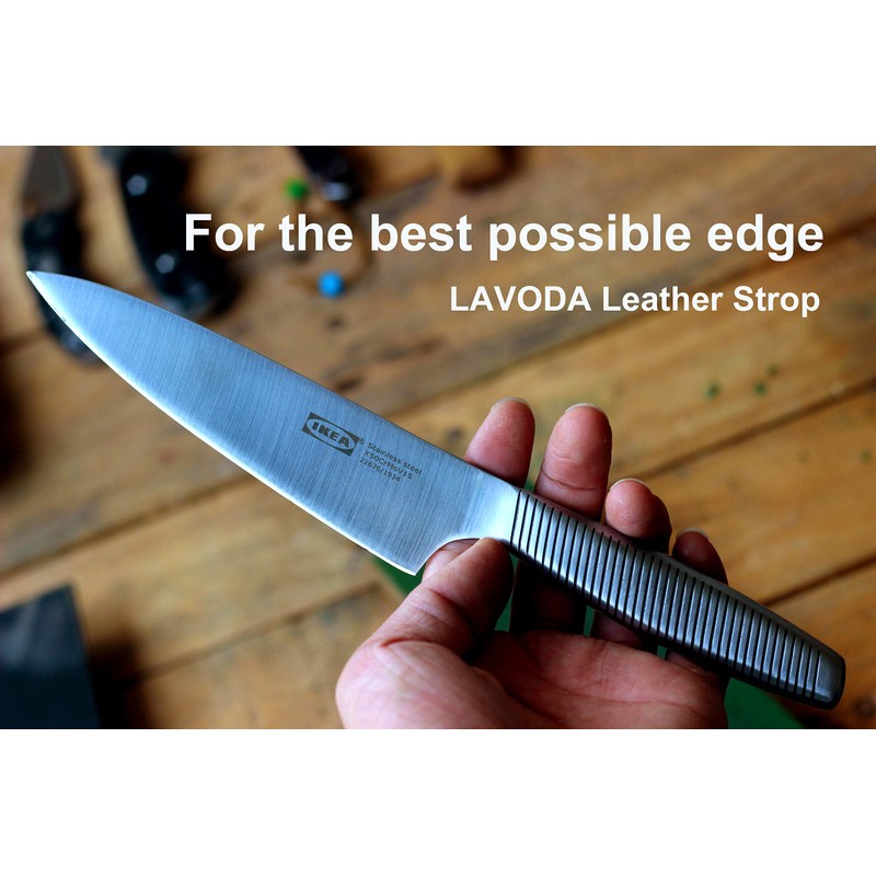 LAVODA Leather Strop with Polishing Compound, Knife Stropping Kit for