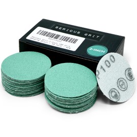Serious Grit - 2-Inch 100 Grit Sanding Discs - Heavy-Duty Hook & Loop Film Discs - Sandpaper for Woodturning, Bowl Sanding & Power Tool Drill Attachment Sanding Pads - Pack of 50