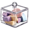 SheeChung Modern Square Acrylic Qtip Holder - Clear Apothecary Jar