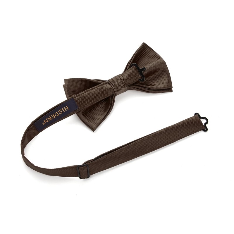 HISDERN Bow Tie Adjustable Brown Bow Ties for Men Pre-Tied