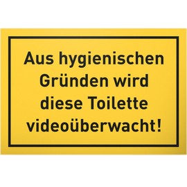 DankeDir! WC Videoüberwacht - Sign 30 x 20 cm - Toilet Sign Toilet Sign for Hanging Funny Toilet Funny Decorative Guest Toilet Door Sign Guest Toilet Video Surveillance
