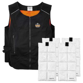 Cooling Vest with 4 Ice Packs, Lightweight, Quick Recharge Cooling, Ergodyne Chill Its 6260