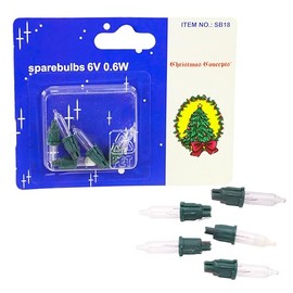 Christmas Concepts® Pack of 4 Clear Push In Spare Bulbs & 1 Fuse Bulb - 6V 0.1a/6V 0.9a - Replacement Bulbs