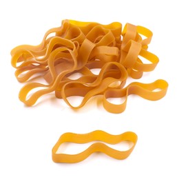 Pack of 24 Rubber Bands, 16 x 2 cm, Wide Household Rubber, Durable and Tear-Resistant Rubbers for Office, Home, School Supplies and Camping, Survival (Yellow)