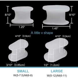 Skeerthy 5 Pairs Toe Separators Hammer Toe Straightener Bunion Cushion, Big Toe Spacers Clear Bunion Pads, Bunion Corrector and Bunion Relief for Men Women Walking, Running