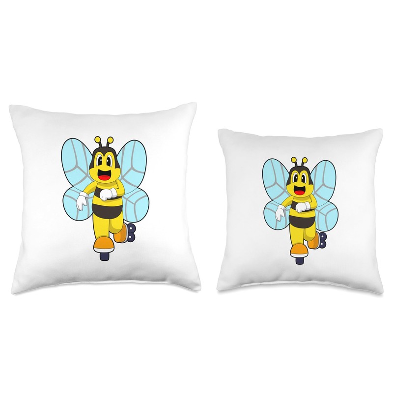 Bee Inline skating Inline skates Sports Throw Pillow