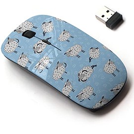 2.4G Wireless Mouse with Cute Pattern Design for All Laptops and Desktops with Nano Receiver - Cartoon Sheeps