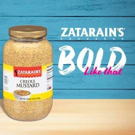 Zatarain's Creole Mustard, 8 lb - One 8 Pound Jar of Creole Mustard Sauce, Cajun Style Condiment for Sandwiches, Salads, Dipping Sauces and Marinades