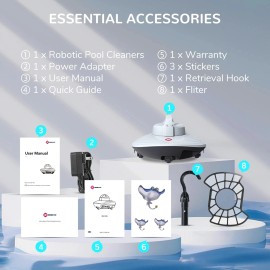 Seauto HOT Cordless Pool Vacuum Roboric Automatic Pool Cleaner Wall and Floor Cleaning - roker