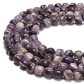 Natural Teeth Amethyst Barrel Shape Beads Size 10x10mm 15.5'' Strand