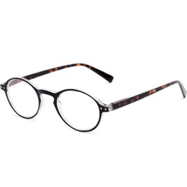 Incredible Bargains The Studio Round Style Reading Glasses, Unisex Retro Readers + 3.50 Black