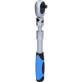 BRILLIANT TOOLS BT021997 3/8 Inch Telescopic Reversible Ratchet with Flexible Head (250-350 mm) [Powered by KS Tools]
