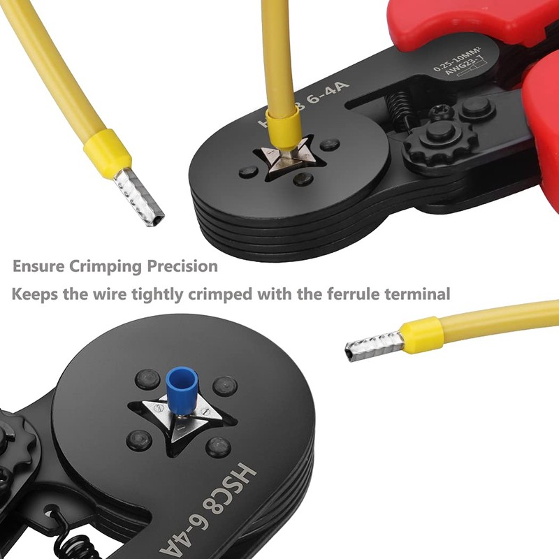 Ferrule Crimping Tool Kit, Preciva AWG23-7 Self-adjustable Ratchet Wire Crimping